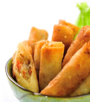 Fried Chinese Traditional Spring rolls food