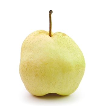 Pear in closeup on a white background