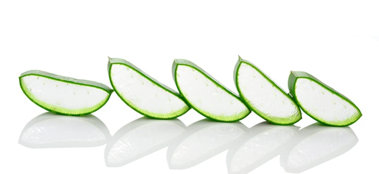 aloe vera fresh leaf. isolated over white