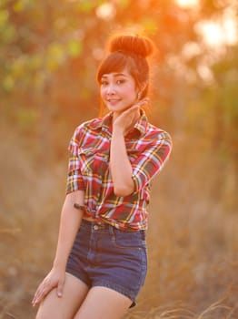 beautiful woman in garden