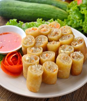 Fried Chinese Traditional Spring rolls food