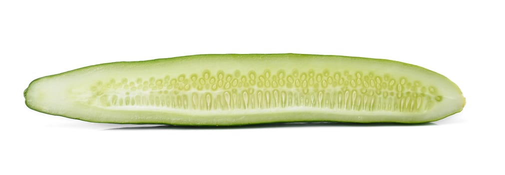 Fresh slice cucumber on white background