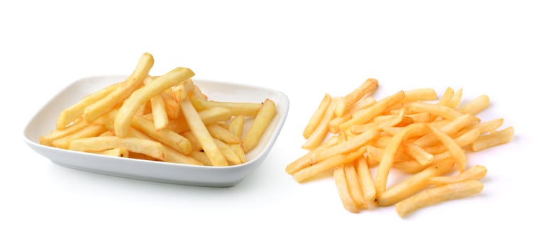 French fries isolated on white background