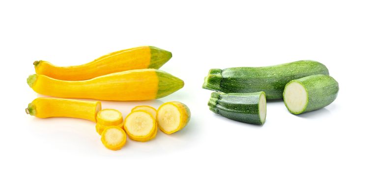 fresh vegetable zucchini isolated on white background