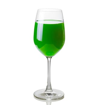 Kiwi juice glass isolated on white