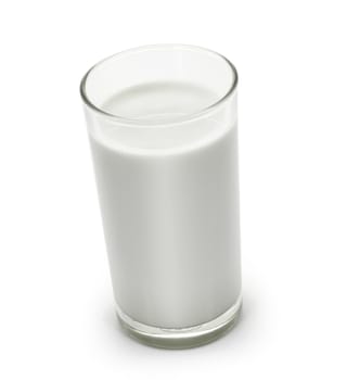 glass of milk on white background