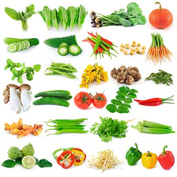 fresh vegetable on white background