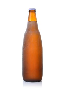 Beer bottle on white background
