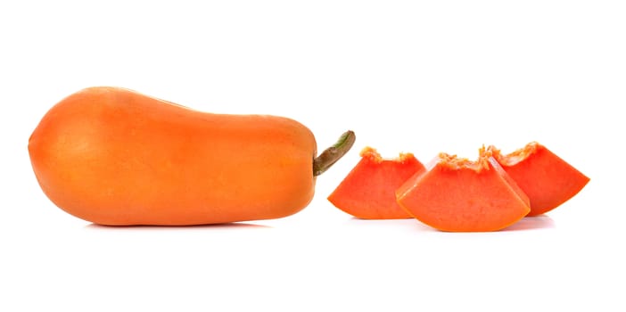 papaya on white background