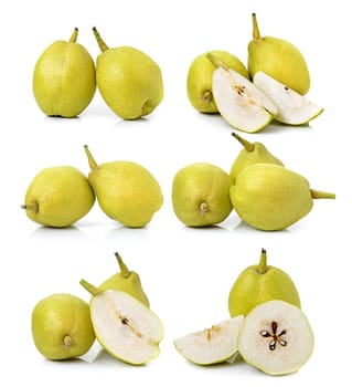 Chinese fragrant pear on white background