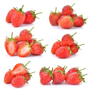set of Strawberry on white background