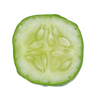 Fresh slice cucumber on white background