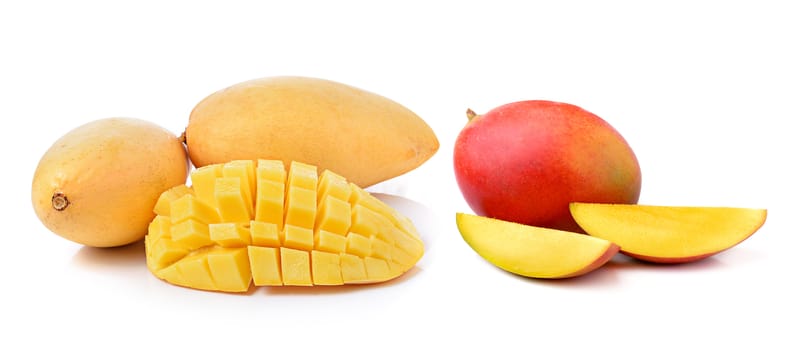 Ripe mango isolated on white background