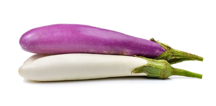 fresh eggplant isolated on over white background