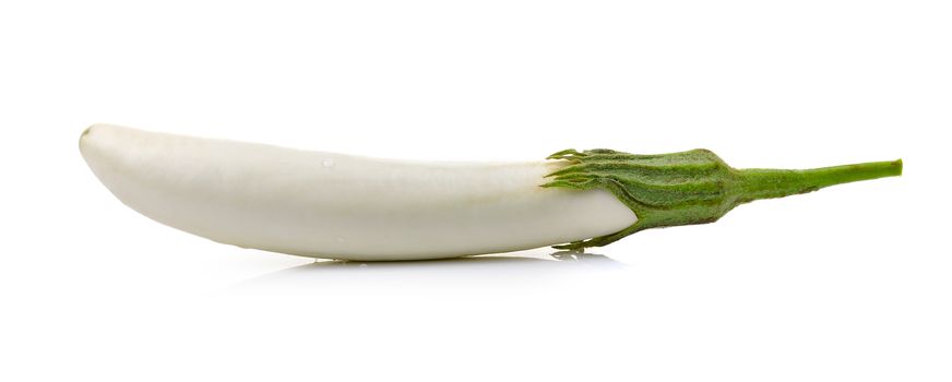 White eggplant on white background