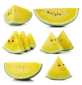 yellow watermelon isolated on white background