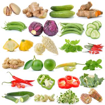 set of vegetable isolated on white background