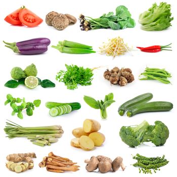 set of vegetable isolated on white background