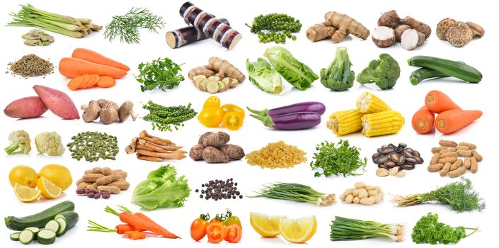 set of vegetable isolated on white background