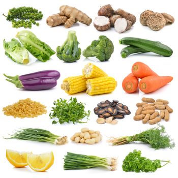 set of vegetable isolated on white background