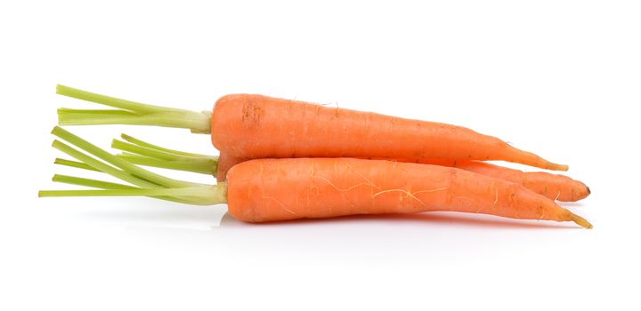  baby carrots isolated on a  white background