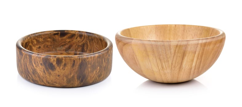 wood bowl on white background