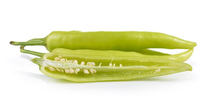 Green peppers isolated on white background