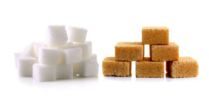 sugar cube on white background