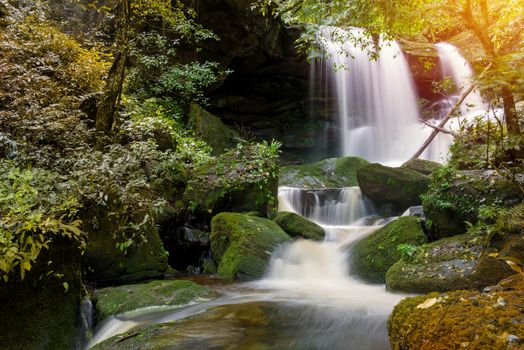 beautiful waterfall in rainforest at phu tub berk mountain  phetchabun, Thailand. (Mun Dang waterfalls)