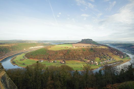 View from Koenigstein Fortress on the surrounding Saxon Switzerland