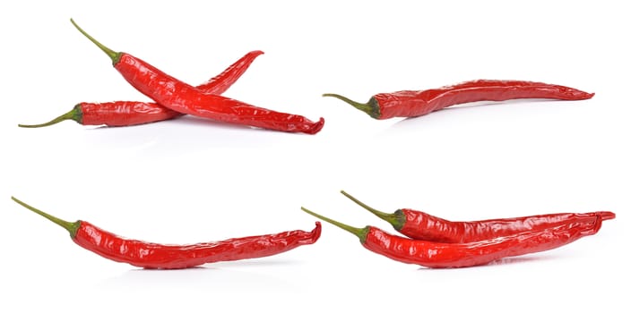 chilli peppers isolated on white background