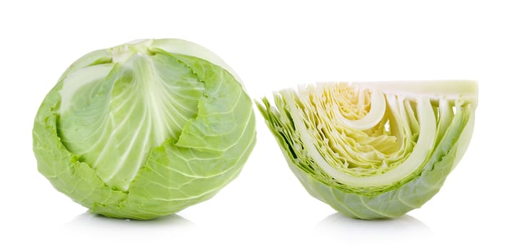 Green cabbage isolated on white background