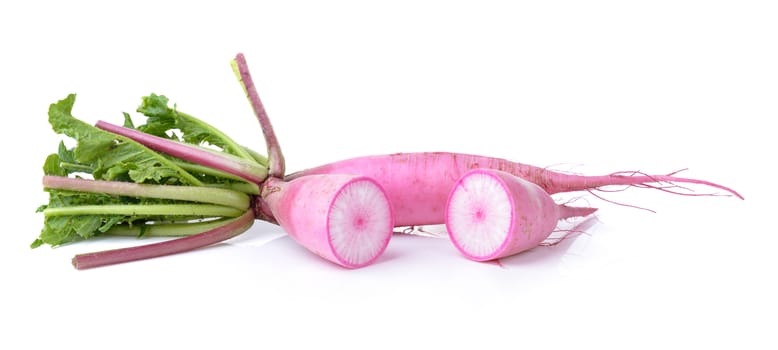  radishes isolated on white background