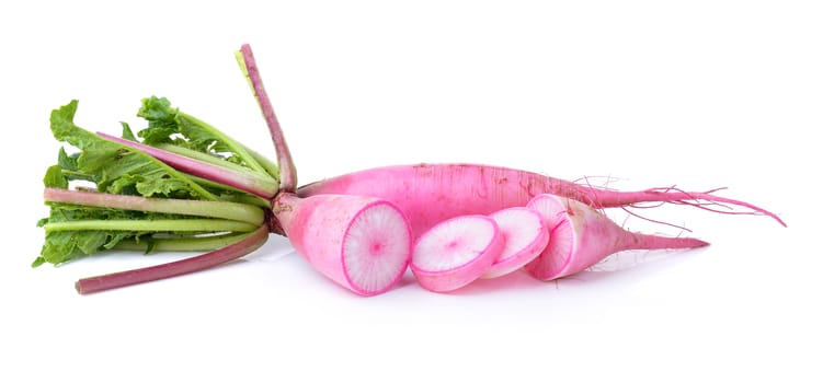  radishes isolated on white background