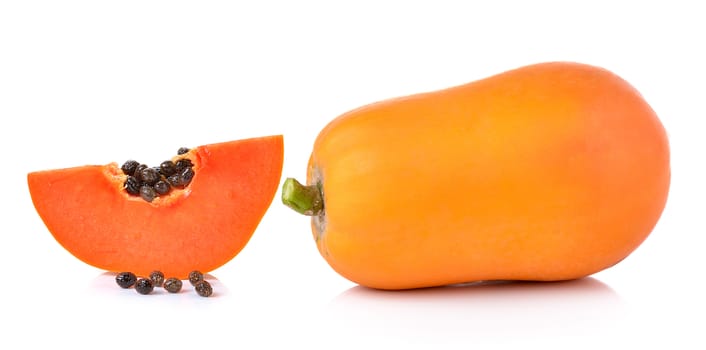 papaya on white background