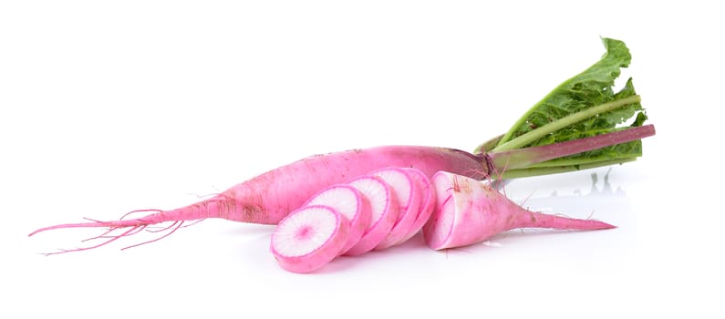  radishes isolated on white background