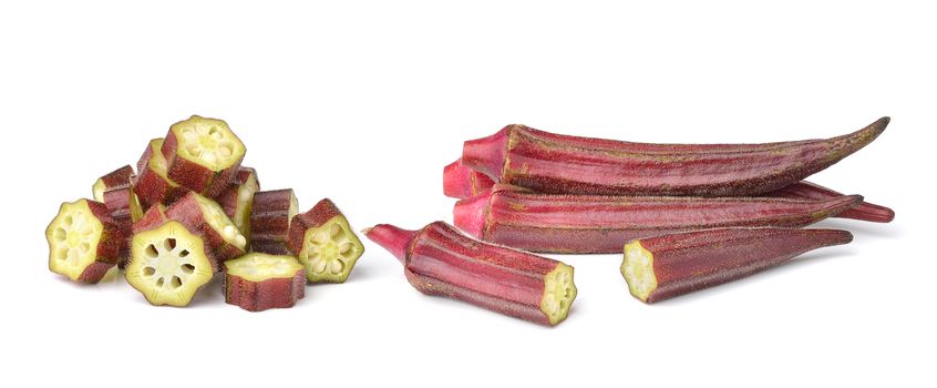 Hibiscus sabdariffa or roselle fruits isolated on white background