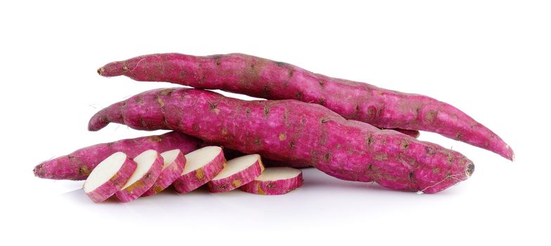 yam potato on white background