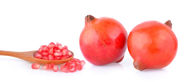 Pomegranate fruit on white background