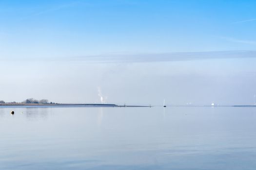 View of the River Swale from Harty Island Kent on a Tranquil Winter Day