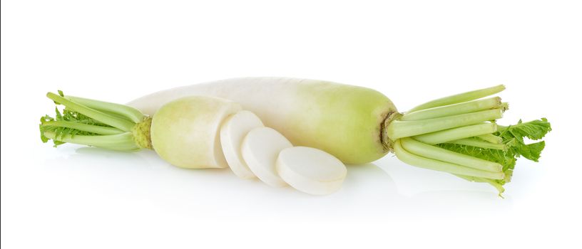 radish on white background