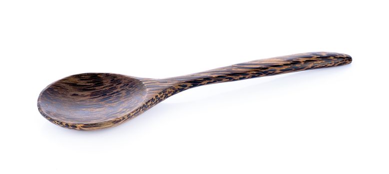 wood spoon on white background