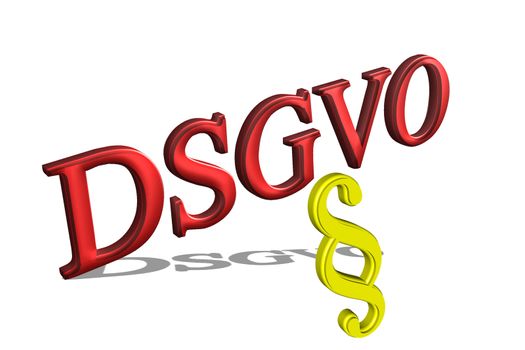 DSGVO Basic Data Protection Regulation, concept in 3D with shadow