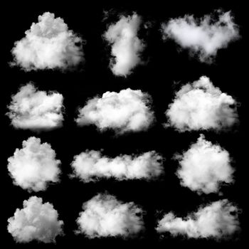 clouds on black background