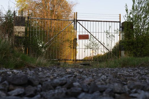 Gate on abandoned railway in Maisach, Bavaria