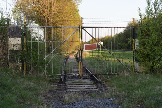 Gate on abandoned railway in Maisach, Bavaria