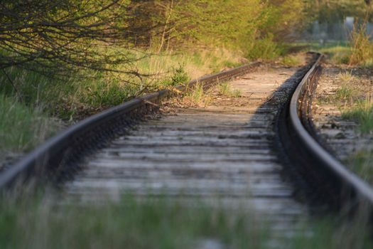 Disused railway tracks in Maisach in Bavaria