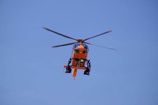 Mountain rescue helicopter in Bavaria, Germany