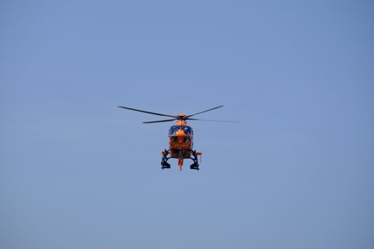 Mountain rescue helicopter in Bavaria, Germany