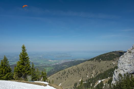 Landscape image on Kampenwand in Bavaria, Germany in spring